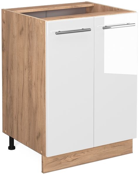 Küchenunterschrank Fame-Line Weiß Hochglanz 60 cm ohne Arbeitsplatte Vicco
