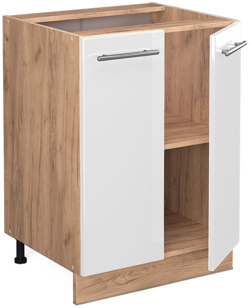 Küchenunterschrank Fame-Line Weiß Hochglanz 60 cm ohne Arbeitsplatte Vicco Bild 4