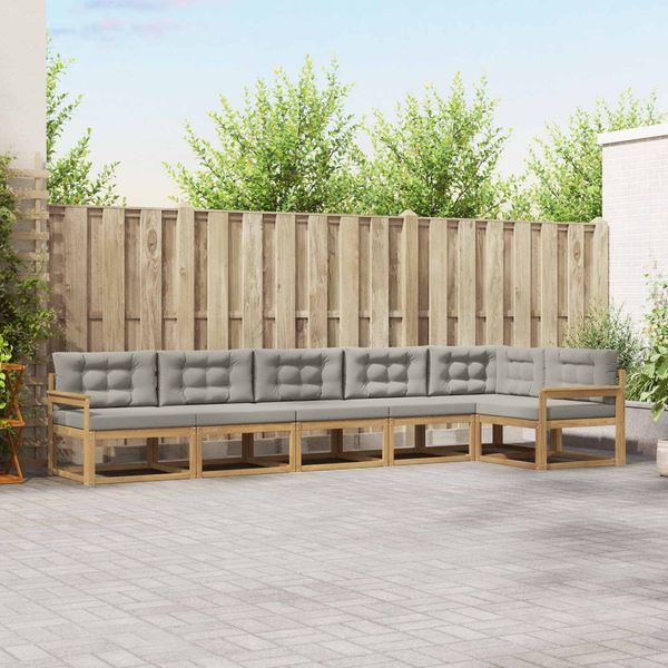 vidaXL Outdoor-Sofagarnitur 4 pcs Weiß und Hellgrau Polyester 3386505