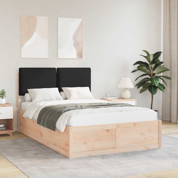 vidaXL Bettgestell mit gepolstertem Kopfteil Schwarz 120 x 190 cm 3405524