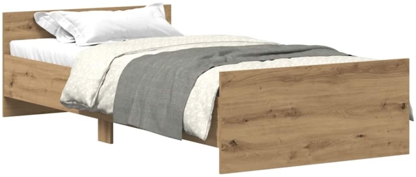 vidaXL Bettgestell ohne Matratze Artisan-Eiche 75x190 cm Holzwerkstoff 862311
