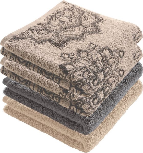 Erwin Müller Handtuch Handtuch "Bühl" 4er-Pack, Frottier, Walk-Frottier Motiv