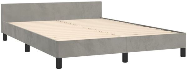 vidaXL Bettgestell mit Kopfteil Samt Hellgrau 140x200 cm, Härtegrad: H2 [3125818] Bild 5