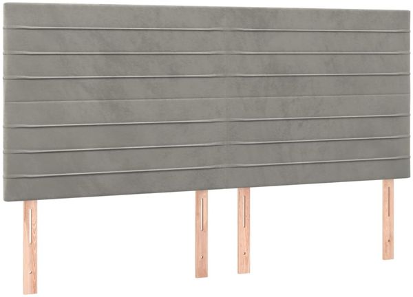 vidaXL Bettgestell mit Kopfteil Samt Hellgrau 140x200 cm, Härtegrad: H2 [3125818] Bild 8