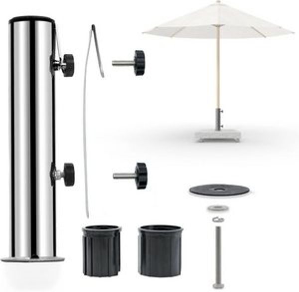 osoltus Edelstahl Universal Standrohr zu Granit Schirmständer 30/40kg mit Schutz Bild 6