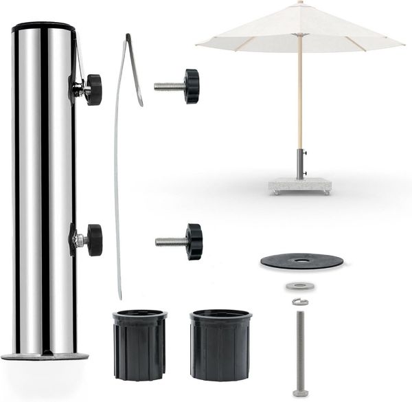 osoltus Edelstahl Universal Standrohr zu Granit Schirmständer 30/40kg mit Schutz Bild 5