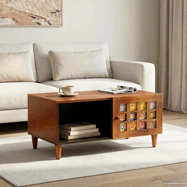 vidaXL Couchtisch Braun 80 x 50 x 40 cm Massivholz Mango 4018228
