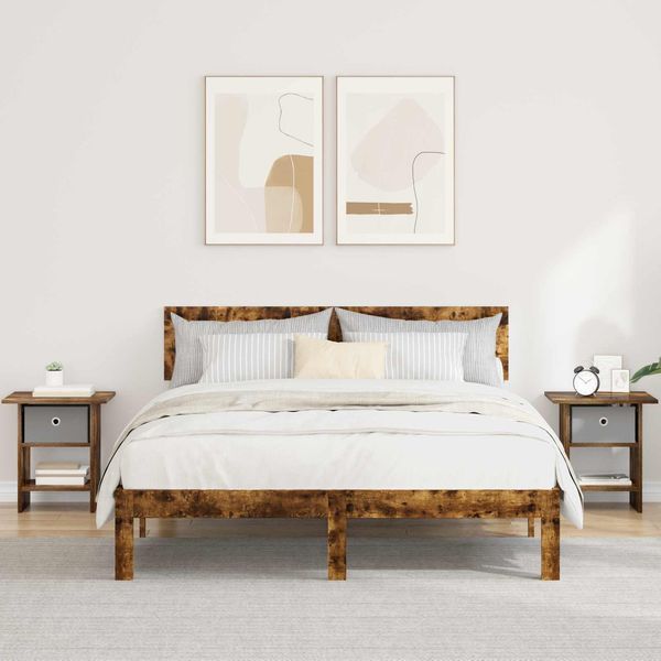 vidaXL Nachttisch 2 pcs Geräucherte Eiche 41 x 40 x 45 cm 8000445