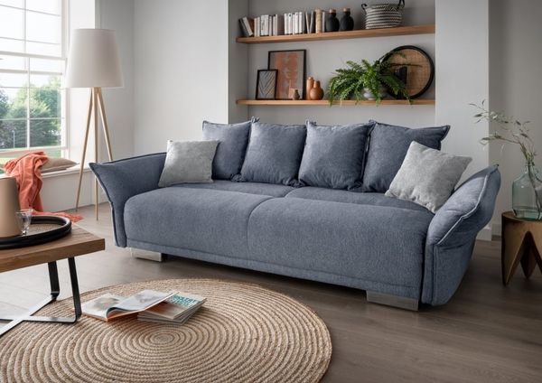 Big Sofa "Pera" von Benformato in Luxus-Mikrofaser mit Schlaffunktion, Bettkasten und wählbaren Farboptionen