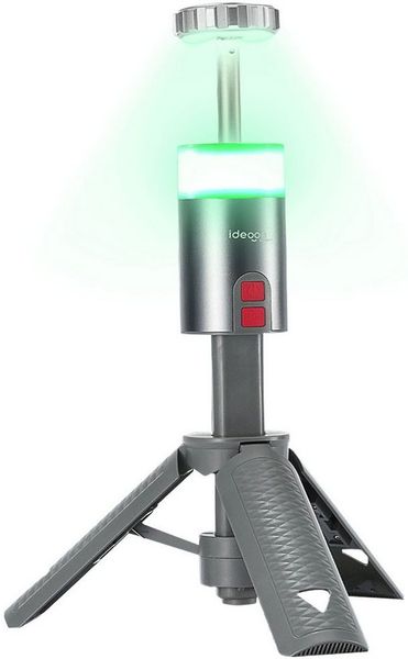 shop'n smile ideoon LED Baustrahler Outdoor Mobiler Akku Strahler mit Stativ dimmbar RGB 180° schwenkbar, LED, Akku 6000mAh, Stativ 32–115 cm, Powerbank, Aufstell-&Hängefunktion
