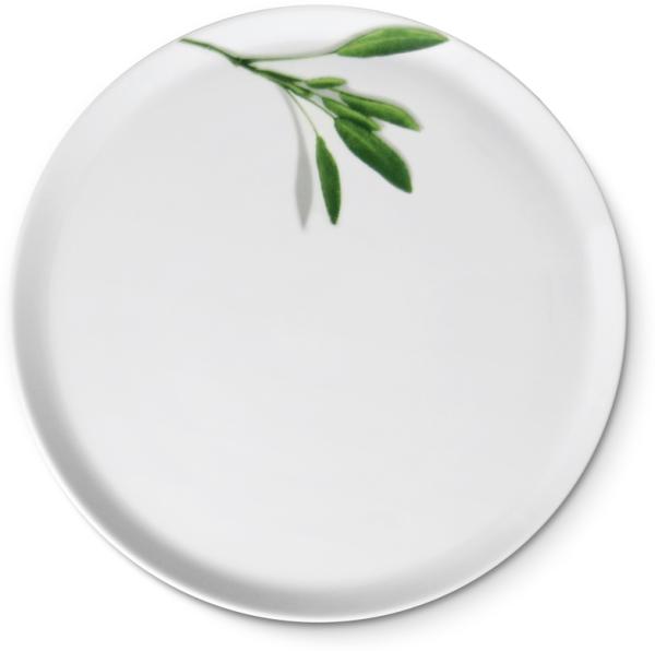 CreaTable - EUROPA KRÄUTER - Pizzateller SALBEI 33 cm aus Porzellan