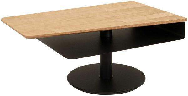 Couchtisch höhenverstellbar Charil 100x46x60 Furnier Wildeiche/Schwarz