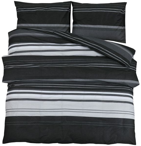 vidaXL Bettwäsche-Set, Baumwolle schwarz / weiß, 140x200 cm Bild 2