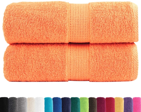 vidaXL Premium Waschhandtücher SOLUND 2 Stück Orange 30x30 cm 600 g/m² 137371