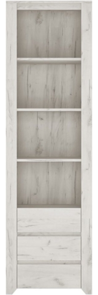 Bücherregal Angel Standregal 56cm mit Schubladen weißeiche