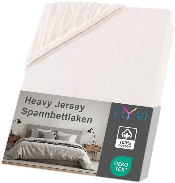 NYVI Spannbettlaken Spannbettlaken DreamScience Heavy Jersey für Topper bis 10 cm Höhe, Jersey, Gummizug: rundum, (1 Stück), Spannbetttuch, Formstabil, 160g/m², Rundum-Gummizug, Bügelfrei