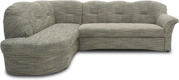 DOMO Collection Papenburg, Ecksofa, Webstoff weißgrau, 180 x 243 cm