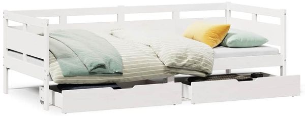 vidaXL Tagesbett mit Schubladen Weiß 90x200 cm Kiefernholz 3302115 Bild 2