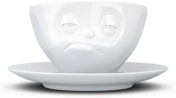 Schmunzel Kaffee Tasse verpennt in weiß 200ml