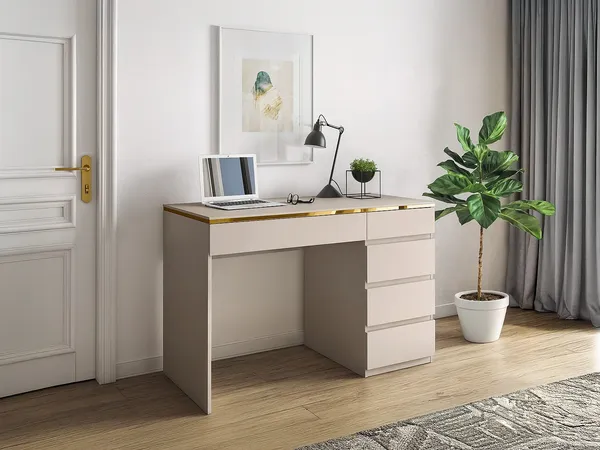 Vente-unique - VUKIA Büromöbel Holz, Platte Beige - B 55 cm x H 79,1 cm x L 119 cm