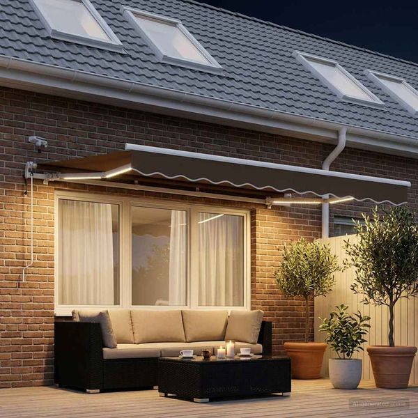 vidaXL Markisenstoff Taupe 300 x 250 cm Polyester 3425843
