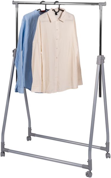 Kleiderstange klappbar, Kleiderständer, Garderobenständer, rollbar, grau
