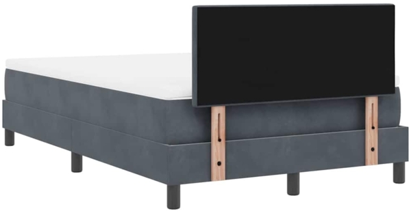 vidaXL LED Boxspringbett mit Matratze Dunkelgrau 120 x 190 cm Samt 3342639 Bild 9