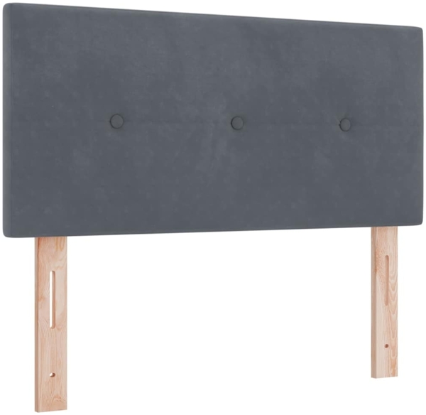 vidaXL LED Boxspringbett mit Matratze Dunkelgrau 120 x 190 cm Samt 3342639 Bild 6