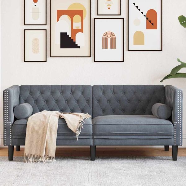 vidaXL Sofa Dunkelgrau 174 x 74,5 x 70,5 cm Samt 42013020