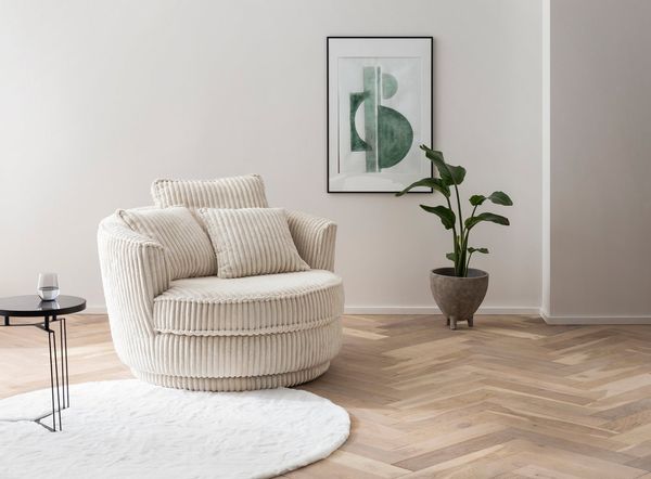 Home affaire Drehsessel MAISIE, Love Seat XXL, Lese-Sessel BIG-, Sessel in MEGA CORD u. Web-Velours, 360 Grad drehbar