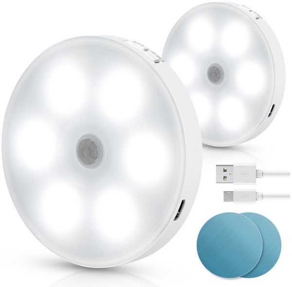 Aigostar LED Nachttischlampe 2 Stück 6500K Nachtlicht Kinder,Aufladbar USB, 0.5W Nachtlampe