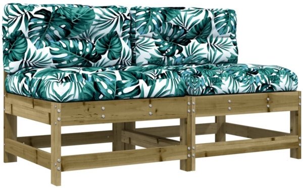 vidaXL Mittelsofas mit Kissen 2 Stk. Kiefernholz Imprägniert 825582