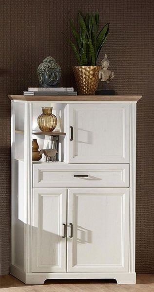 Highboard mit LED 'YASE' Pinie hell Artisan Eiche