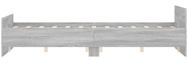 vidaXL Bettgestell mit Kopf- und Fußteil Grau Sonoma 135x190 cm 3203794 Bild 6