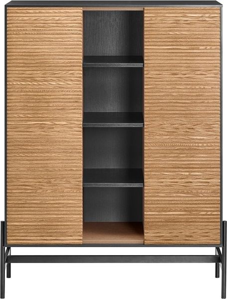 SoBuy HFSB04-SCH Sideboard, MDF, Papierfurnier, Helle Eiche, 84 x 132 x 40 cm