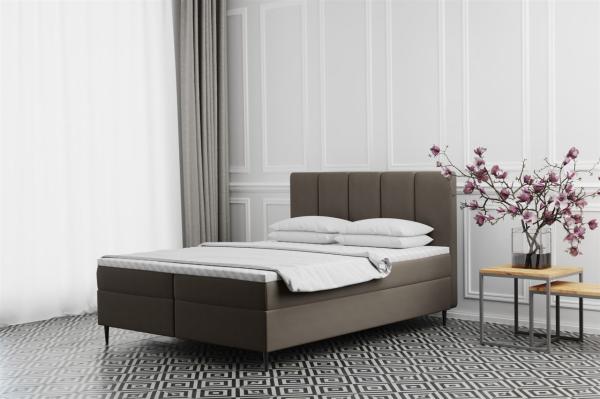 Boxspringbett Schlafzimmerbett MARAL 160x200cm in Stoff Monolith Graubraun