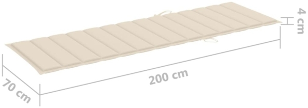 vidaXL Sonnenliege mit Creme Auflage Imprägniertes Kiefernholz 3065851 Bild 6