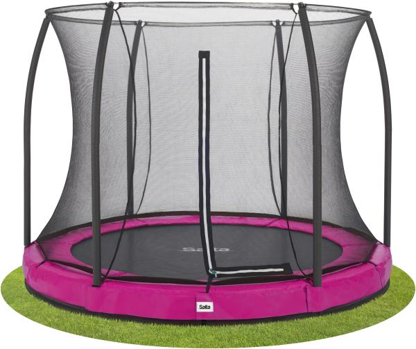 Salta 'Comfort Edition Ground' Rundes Bodentrampolin mit Netz, pink, 213 cm