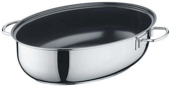 Berndes Bräter MARANO, 38 x 25,5 cm, mit Glasdeckel, 7,7 Liter, Edelstahl, Induktion, Antihaftversiegelung