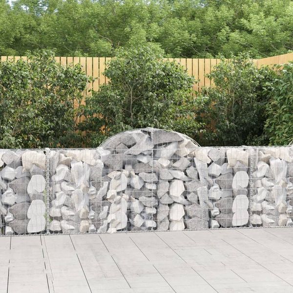 vidaXL Gabione mit Hochbogen 200x30x80/100 cm Verzinktes Eisen 153484