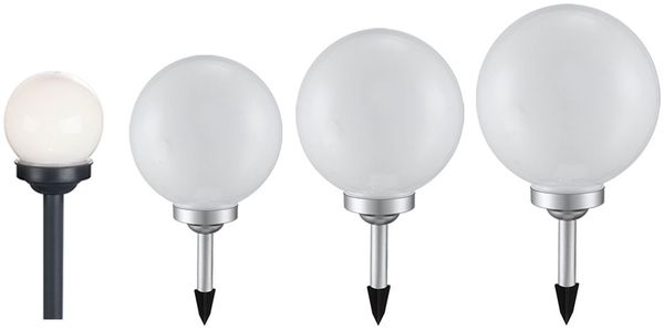 4er Set Solarkugeln, Erdspieß D 10, 15, 20, 25 cm