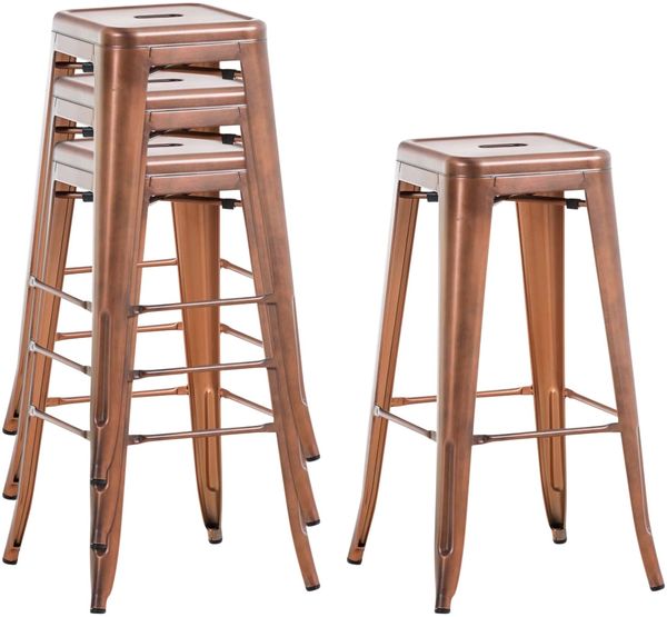 Barhocker 2er Set MILAN - Kupfer, Metall Barhocker ohne Lehne Barstuhl Tresenhocker Tresenstuhl Kneipenhocker Kneipenstuhl Bild 7