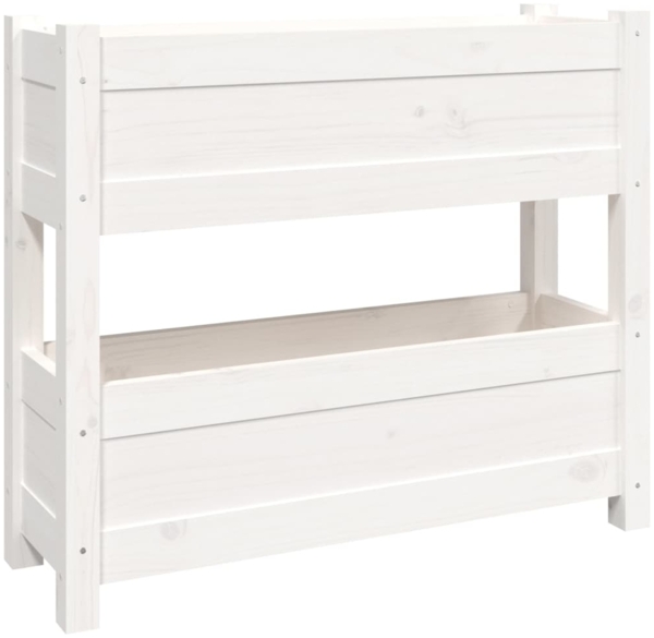 vidaXL Pflanzkübel Weiß 77x25x66 cm Massivholz Kiefer 823942