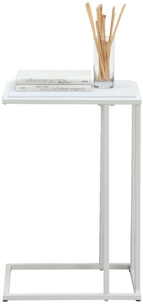 BOXXX 'PROMO' Beistelltisch, MDF Metall weiß, 30 x 60 x 40 cm, 15 kg belastbar
