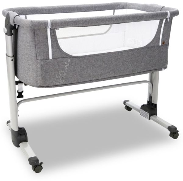 Asalvo Bed Side Crib zum Zusammenklappen grau