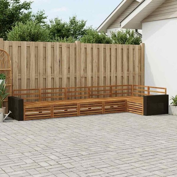vidaXL Outdoor-Sofagarnitur 6 pcs Natur 402 x 172,5 x 73 cm 3383422