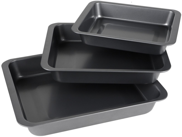 Urban Living Backblech Backofenblech-Set Ofenblech Kuchenblech Auflaufform Bräter, (Backofenbleche, 3-St, Backofenbleche mit Antihaftbeschichtung), Antihaftbeschichtet extra hoher Rand