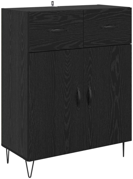 vidaXL Sideboard Schwarz Eichen-Optik 69,5 x 34 x 90 cm Holzwerkstoff 882274