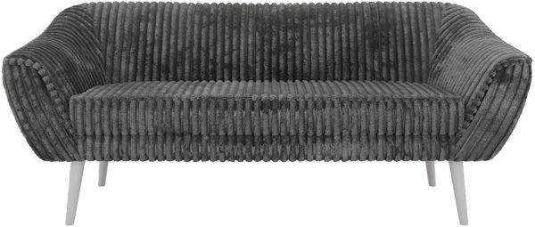 Sofa, Wohnzimmersofa PIRS 3, Skandinavisches Sofa 3-Sitzer, Sofa mit Wellenfederung, weiße Füße, Breite 180 cm Hoher Sitzkomfort - Grau Cord Bild 7