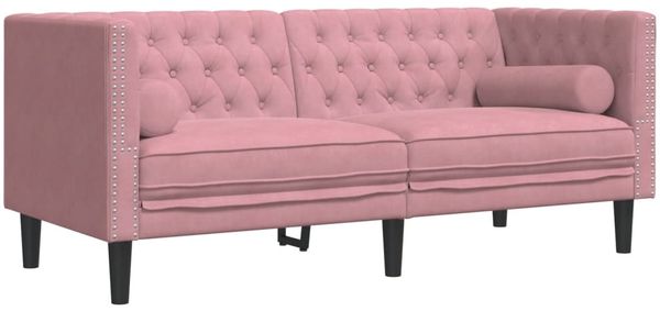 vidaXL 3-tlg. Chesterfield-Sofa-Set mit Nackenrollen Rosa Samt 3209284 Bild 4